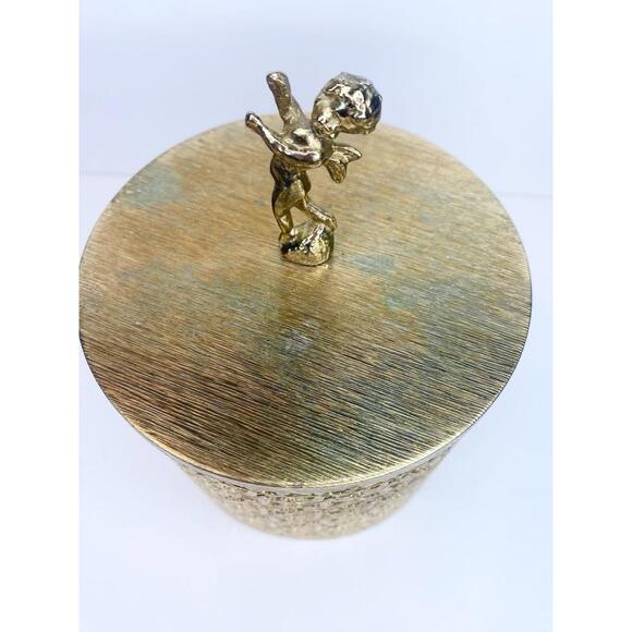 Vtg Gold Filigree Tissue, Paper, Hair Spray Can Cover Cherub Hollywood Regency - Picture 6 of 10